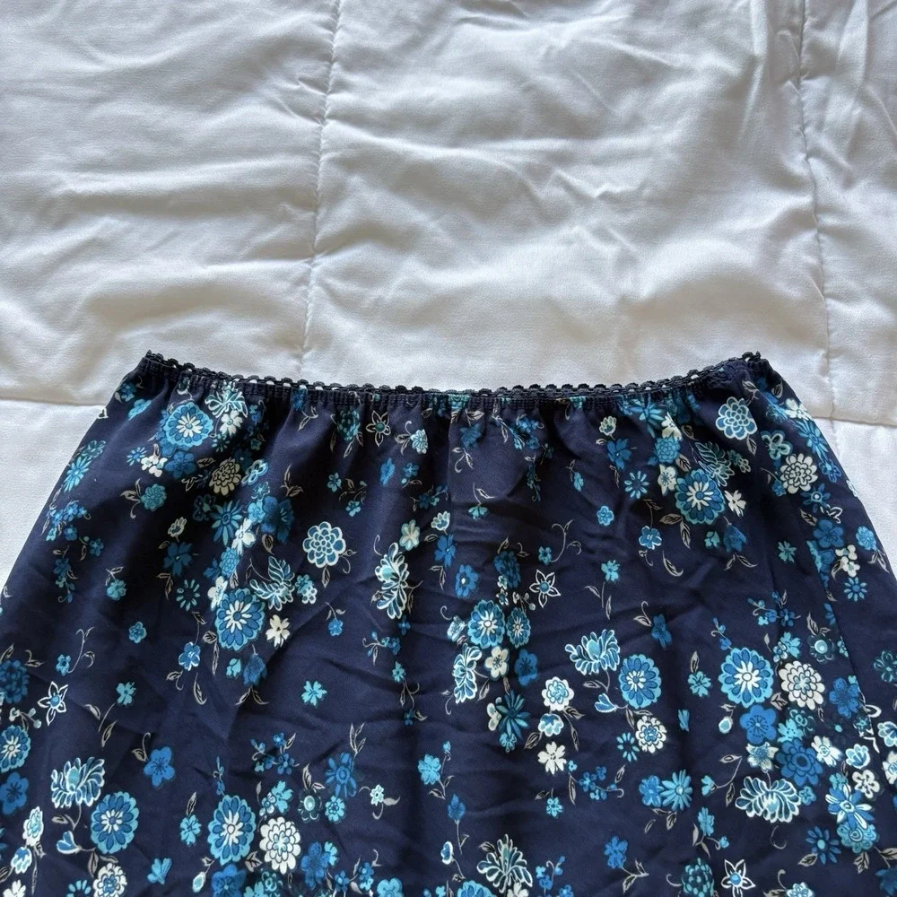 Vintage 90s Skirt Womens Blue Floral Feminine Dainty Fairy Cottagecore Fairy Y2K